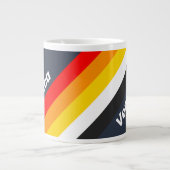 Vintage Nautical Harbor Stripes with Name ジャンボコーヒーマグカップ (正面)