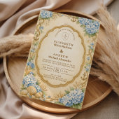 Vintage Nautical Hydrangea Wedding 招待状