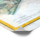 Vintage Nautical Map Galveston Texas ポスター (角)