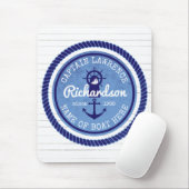 Vintage Nautical Rope Anchor大尉の舵輪のボート マウスパッド (マウス)