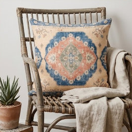 Vintage Navajo Kilim Soft Blues Dusty Rose クッション