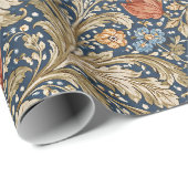 Vintage Navy Blue Floral ラッピングペーパー (ロールコーナー)