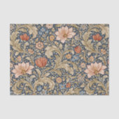 Vintage Navy Blue Floral 薄葉紙 (正面)