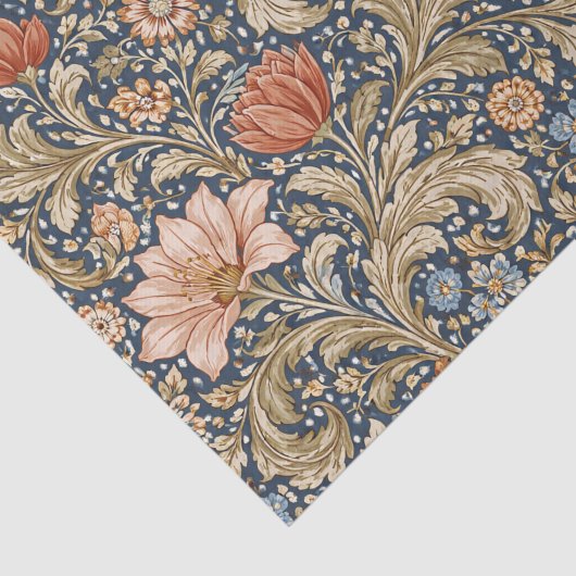 Vintage Navy Blue Floral 薄葉紙 (詳細)