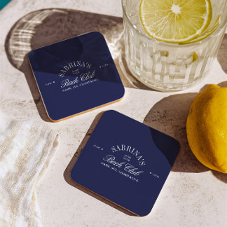 Vintage Navy Country Club Bachelorette Party スクエアペーパーコースター