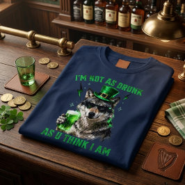 Vintage Navy I'm Not As Drunk Wolf Pub Crawl Tシャツ