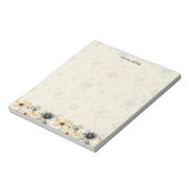 Vintage Navy Terracotta Wildflower Chic  ノートパッド (回転)