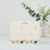 Vintage Navy Terracotta Wildflower Note Card 招待状 (スタンド正面)