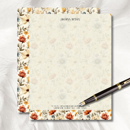 Vintage Navy Terracotta Wildflower Stationery  レターヘッド