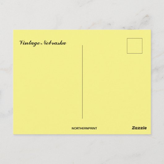 Vintage Nebraska Map ポストカード (裏面)