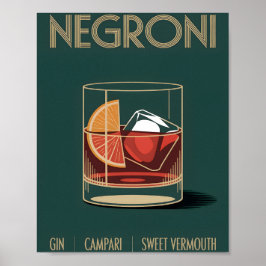 Vintage Negroni Cocktail Print for Home Bar Poster ポスター