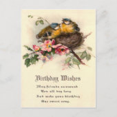 Vintage Nesting Chicks 1917 Birthday ポストカード (正面)