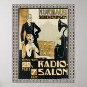 Vintage Netherlands 1920s Radio Salon ポスター (正面)