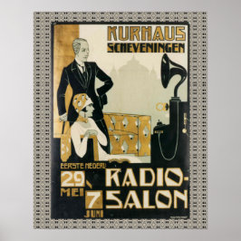Vintage Netherlands 1920s Radio Salon ポスター