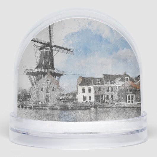Vintage Netherlands Snow Globe – Dutch Windmill  (正面)