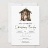 Vintage Neutral Earthy Minimalist Cozy Xmas Party  招待状 (正面)