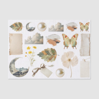 Vintage Neutral Natural Rustic Wild Country Icons 薄葉紙