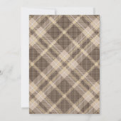 Vintage Neutral Plaid Teddy Bear Baby Shower 招待状 (裏面)