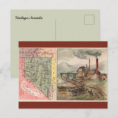 Vintage Nevada Map ポストカード (正面/裏面)