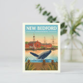 Vintage New Bedford Massachusetts ポストカード (スタンド正面)