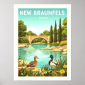 Vintage New Braunfels Texas ポスター (正面)