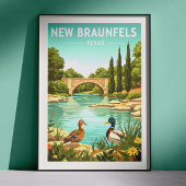 Vintage New Braunfels Texas ポスター