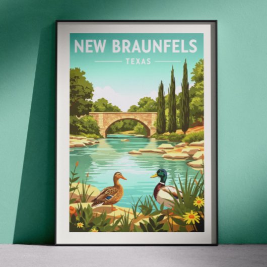 Vintage New Braunfels Texas ポスター