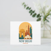 Vintage New Delhi India Travel Poster Postcard ポストカード (スタンド正面)