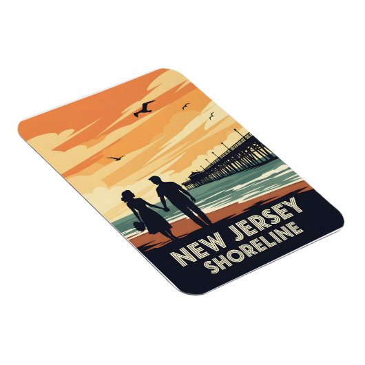 Vintage New Jersey Shoreline Sunset マグネット (右側)