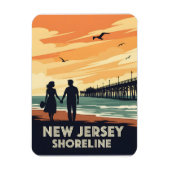 Vintage New Jersey Shoreline Sunset マグネット (縦)
