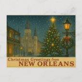 Vintage New Orleans Christmas Postcard ポストカード (正面)