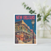 Vintage New Orleans French Quarter Travel ポストカード (スタンド正面)