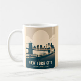 Vintage New York City Manhattan Skyline Minimalist コーヒーマグカップ
