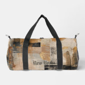 Vintage New York Urban Collage Art ダッフルバッグ (正面)