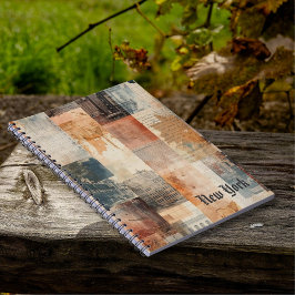 Vintage New York Urban Collage Art ノートブック