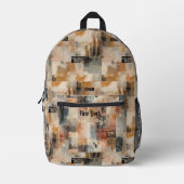 Vintage New York Urban Collage Art プリントバックパック (正面)