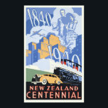 Vintage New Zealand Centennial ポスター<br><div class="desc">Travel New Zealand Centennial - Vintage Travel Poster.  Old travel poster advertisement promoting vacation travel The World.</div>