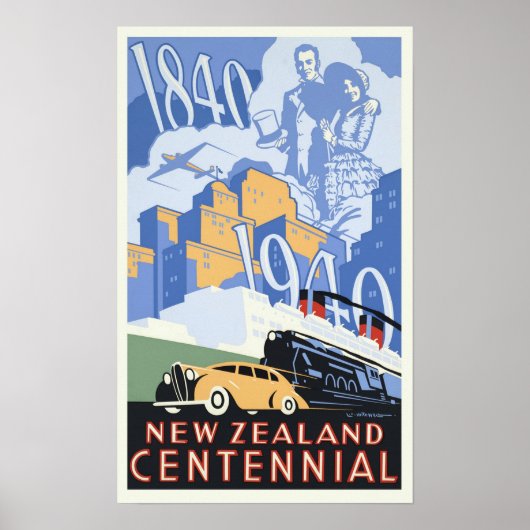 Vintage New Zealand Centennial ポスター (正面)