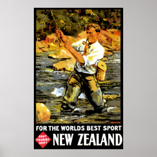 Vintage New Zealand Travel ポスター