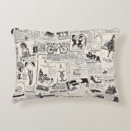 Vintage Newspaper  アクセントクッション (正面)