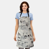 Vintage Newspaper エプロン (着用した状態)
