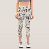 Vintage Newspaper   カプリレギンス (正面)