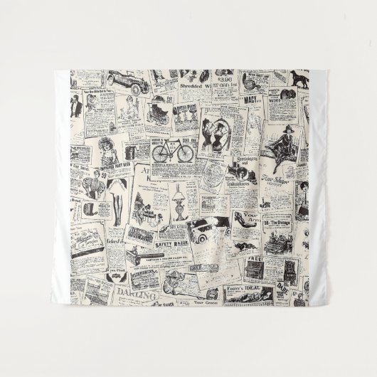 Vintage Newspaper タペストリー (正面(横))