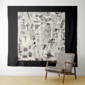 Vintage Newspaper   タペストリー (インサイチュ(横))