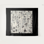 Vintage Newspaper   タペストリー (正面(横))