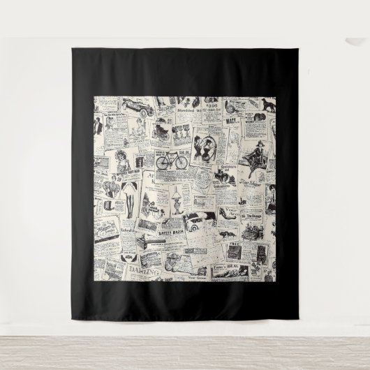 Vintage Newspaper   タペストリー (正面)