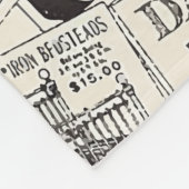 Vintage Newspaper   フリースブランケット (角)