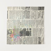 Vintage newspaper advertising タペストリー (正面(横))