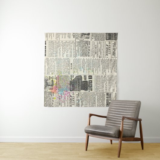 Vintage newspaper advertising タペストリー (インサイチュ(横))
