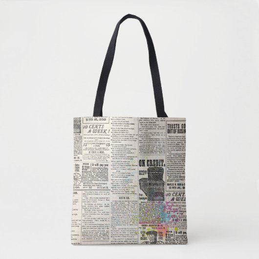 Vintage newspaper advertising トートバッグ (正面)